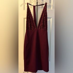 Burgundy Mini Dress